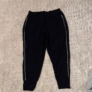 Athleta Black Joggers with White Accents